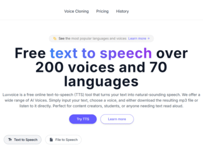 Luvvoice AI-Text to Speech Online