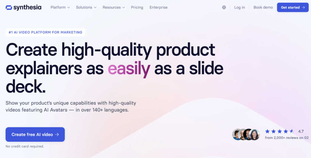 Synthesia as a AI tool for b2b marketers