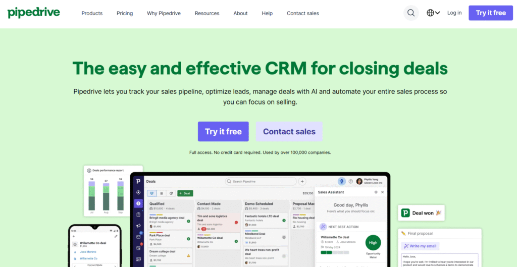 Pipedrive as a CRM AI tools for b2b marketers