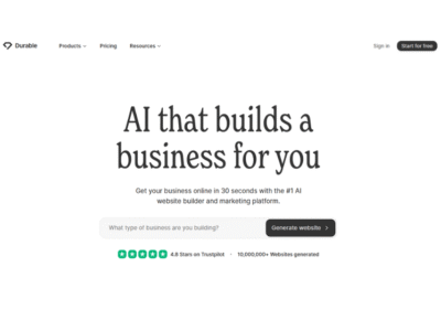 Durable AI Website Builder