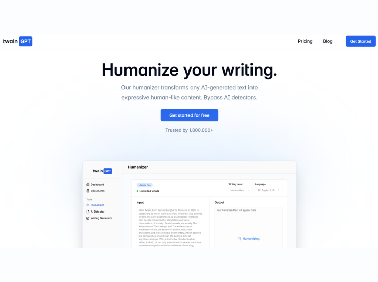 TwainGPT - Humanize AI Text