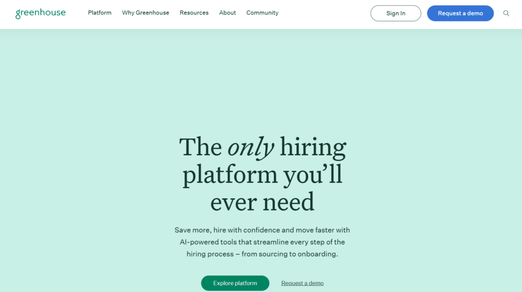 Greenhouse as Best AI recruitment tool