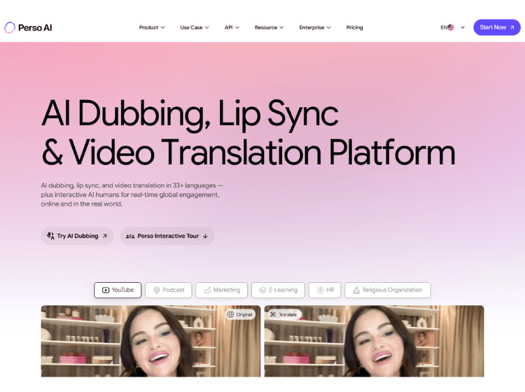 Perso AI Dubbing Software