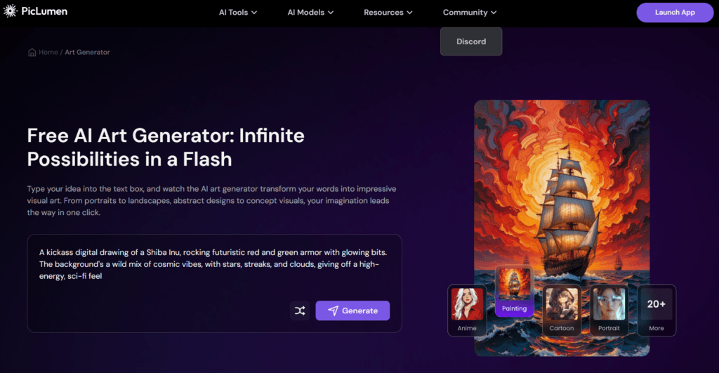 Piclumen AI art generation tool
