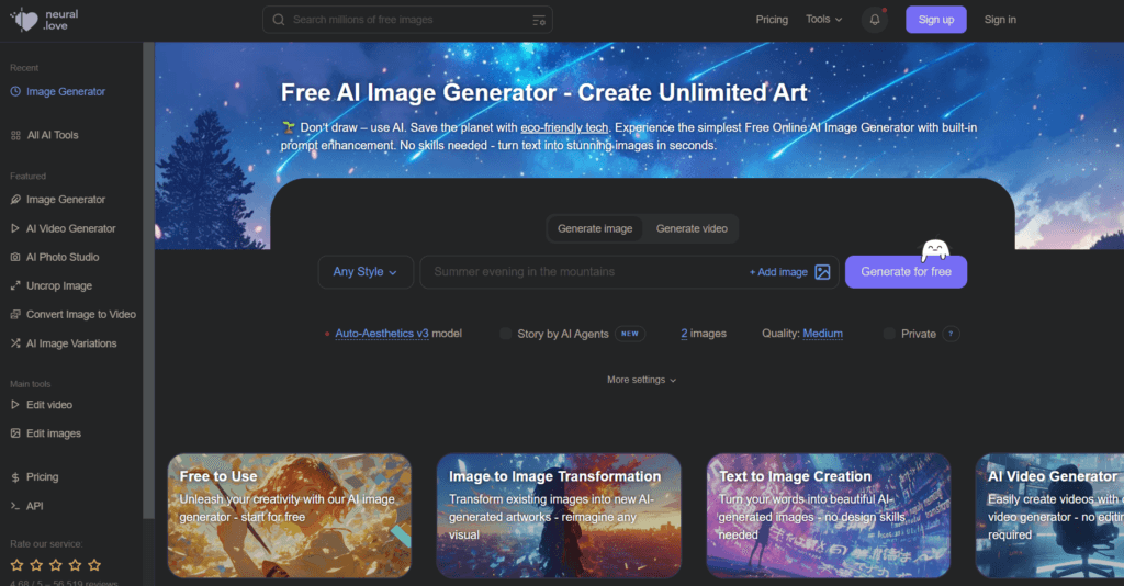 AI art generation platform
