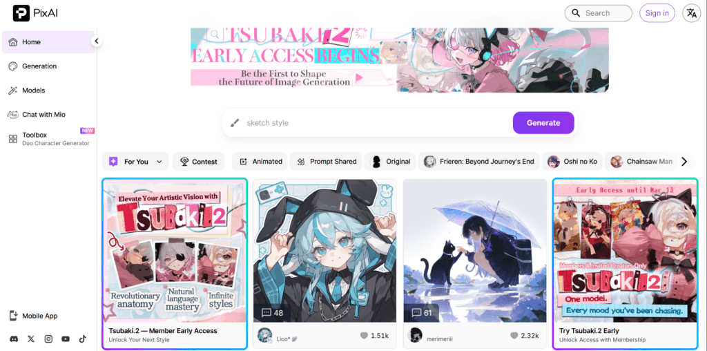 AI art generation platform