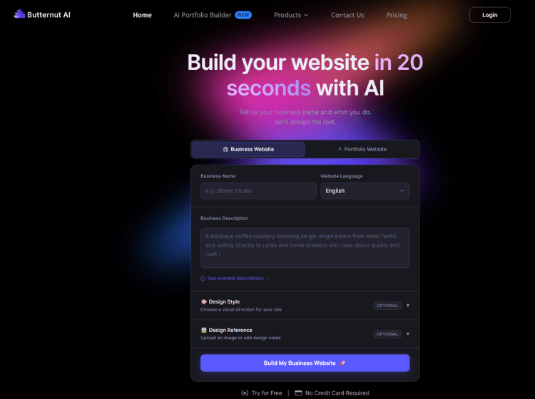 Butternut AI Website Builder
