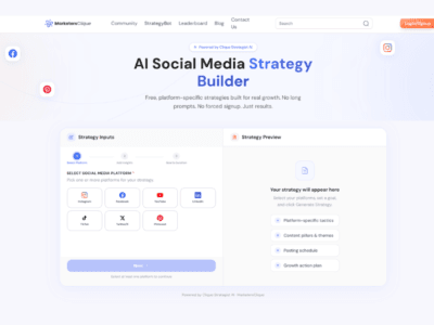 MarketersClique's AI Social Media Strategy Builder