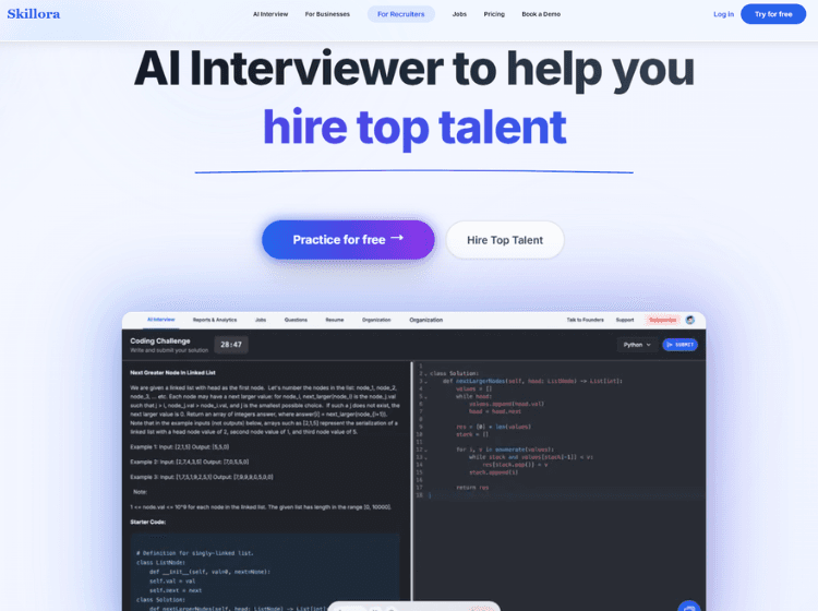 Skillora AI Interview Tool