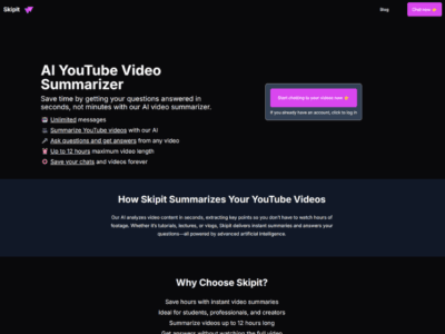 Skipit AI YT Video Summarizer