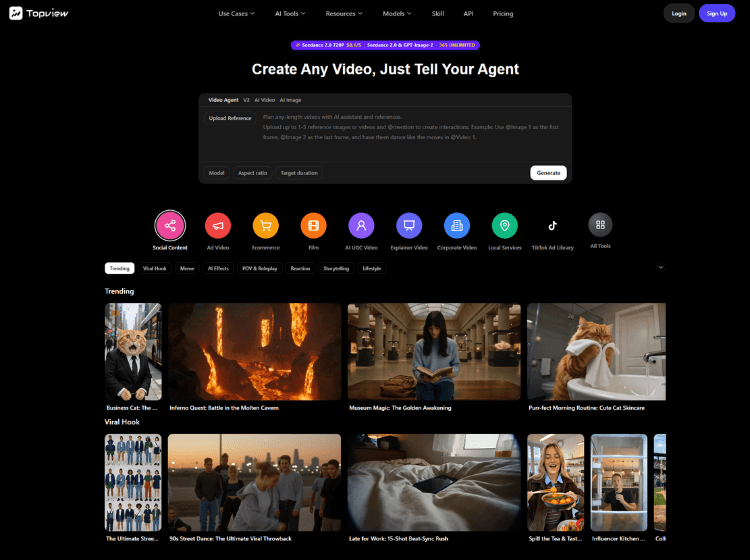 Topview AI Video Agent Platform