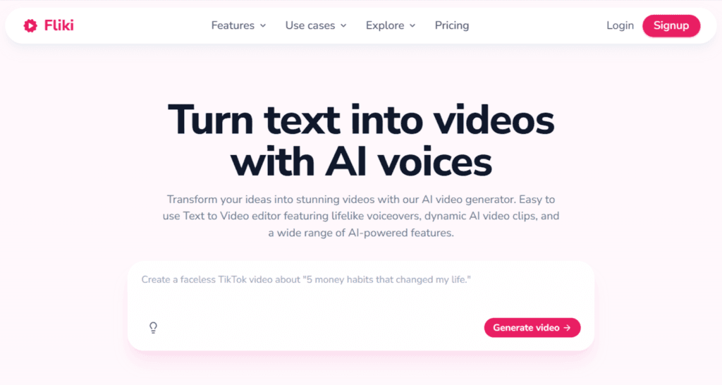 Fliki AI as the best D-ID alternative