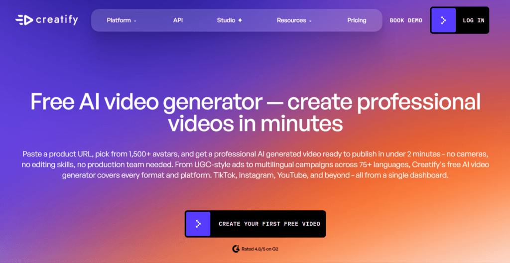 Creatify AI is the competitor to D-ID