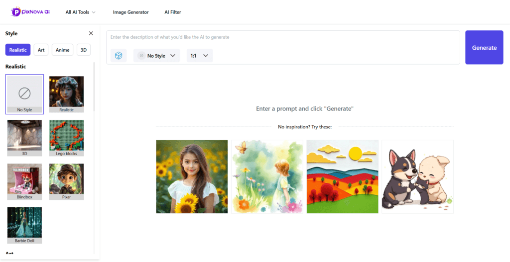 PixNova AI Image creation platform