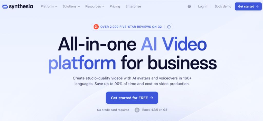 Synthesia as a best alternative to HeyGen