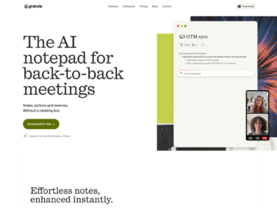 Granola AI Notepad for Meeting