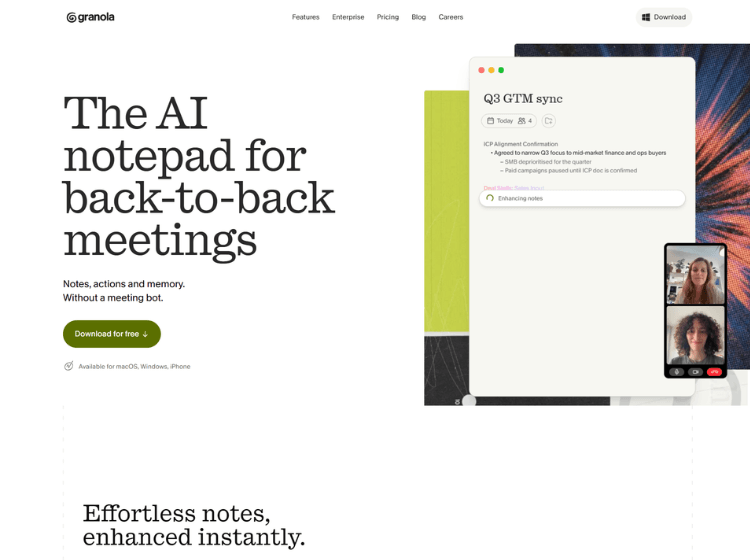 Granola AI Notepad for Meeting
